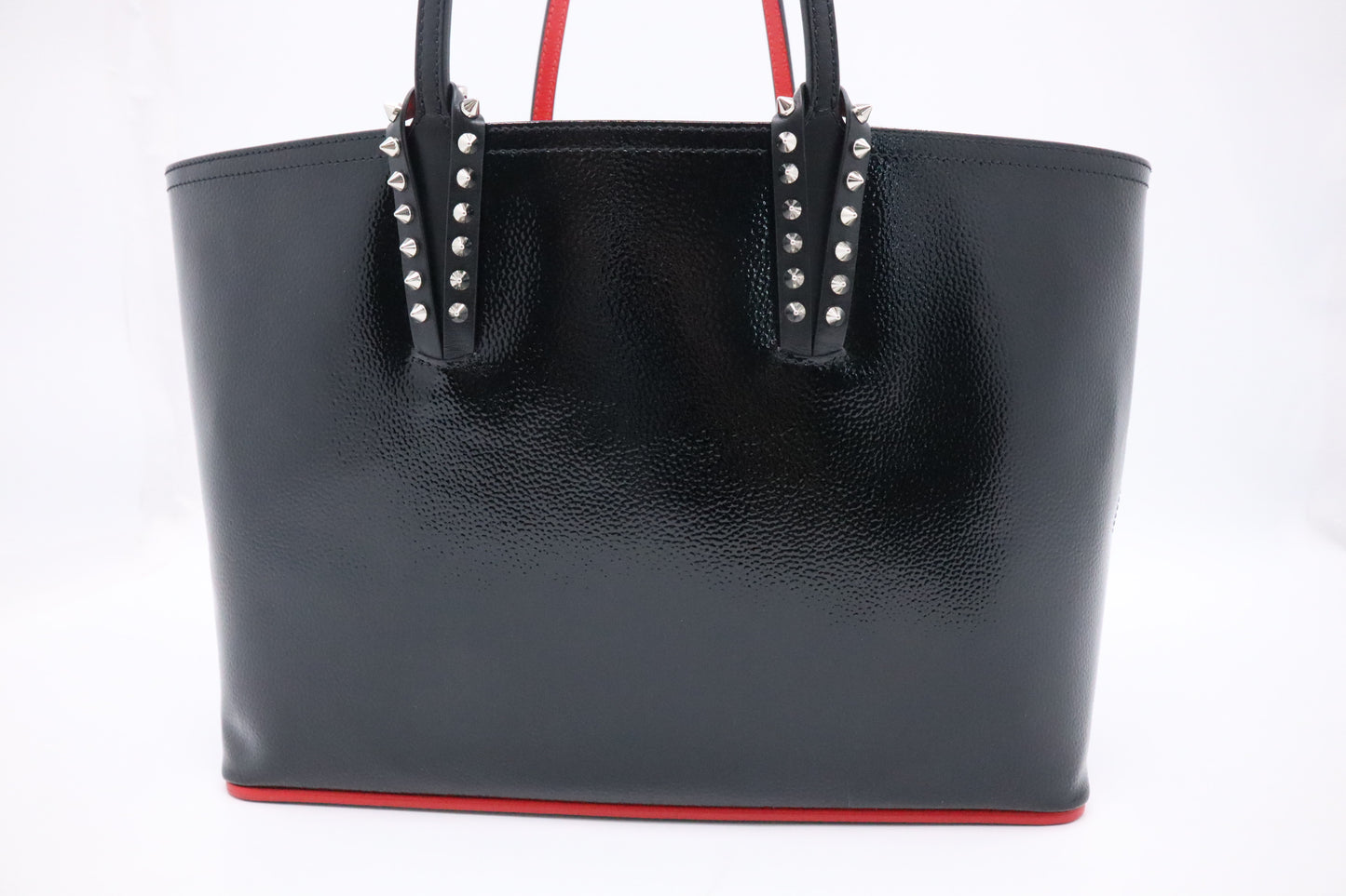 Louboutin Small Cabata in Black Textured Patent Leather