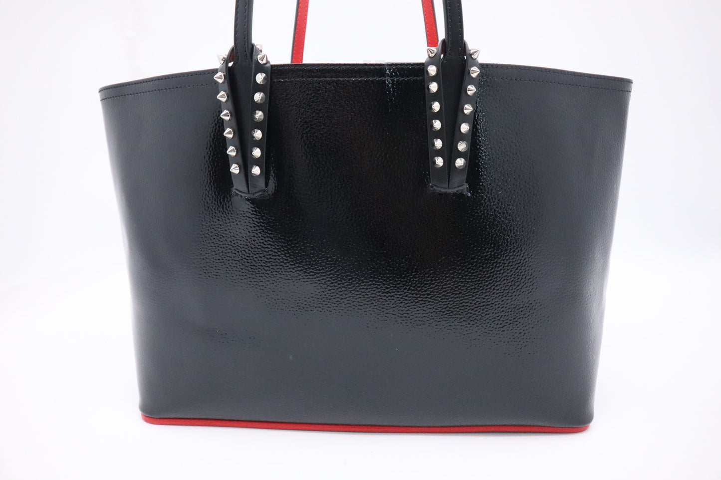 Louboutin Small Cabata in Black Textured Patent Leather