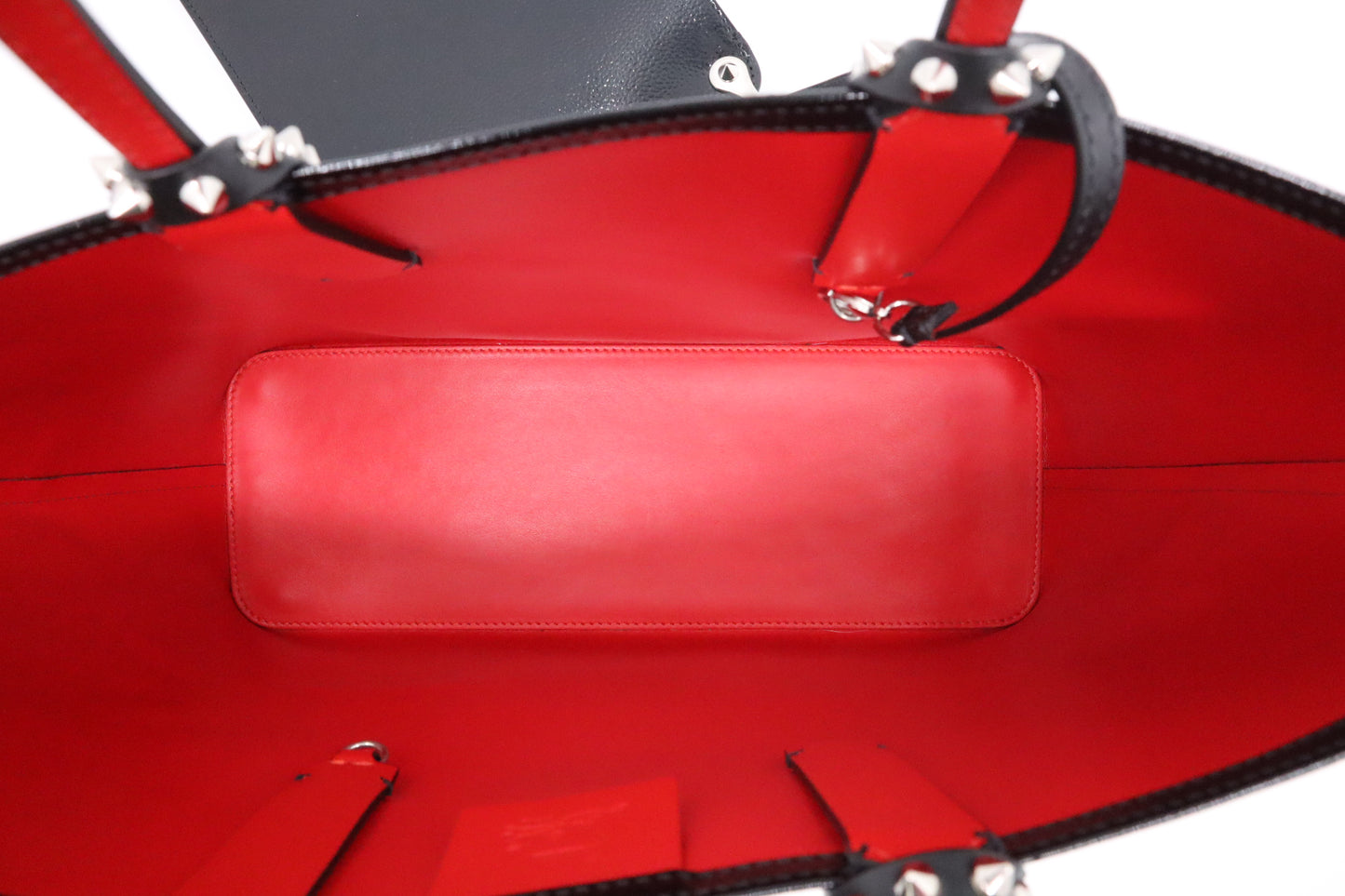 Louboutin Small Cabata in Black Textured Patent Leather