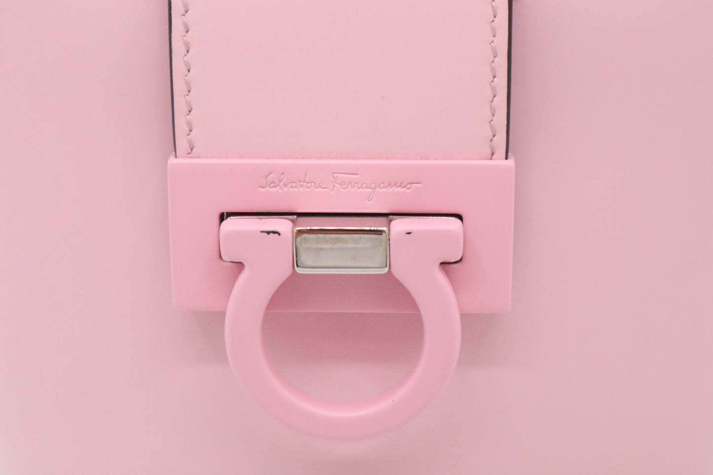 Ferragamo Small Trifolio Handbag in Pink Leather
