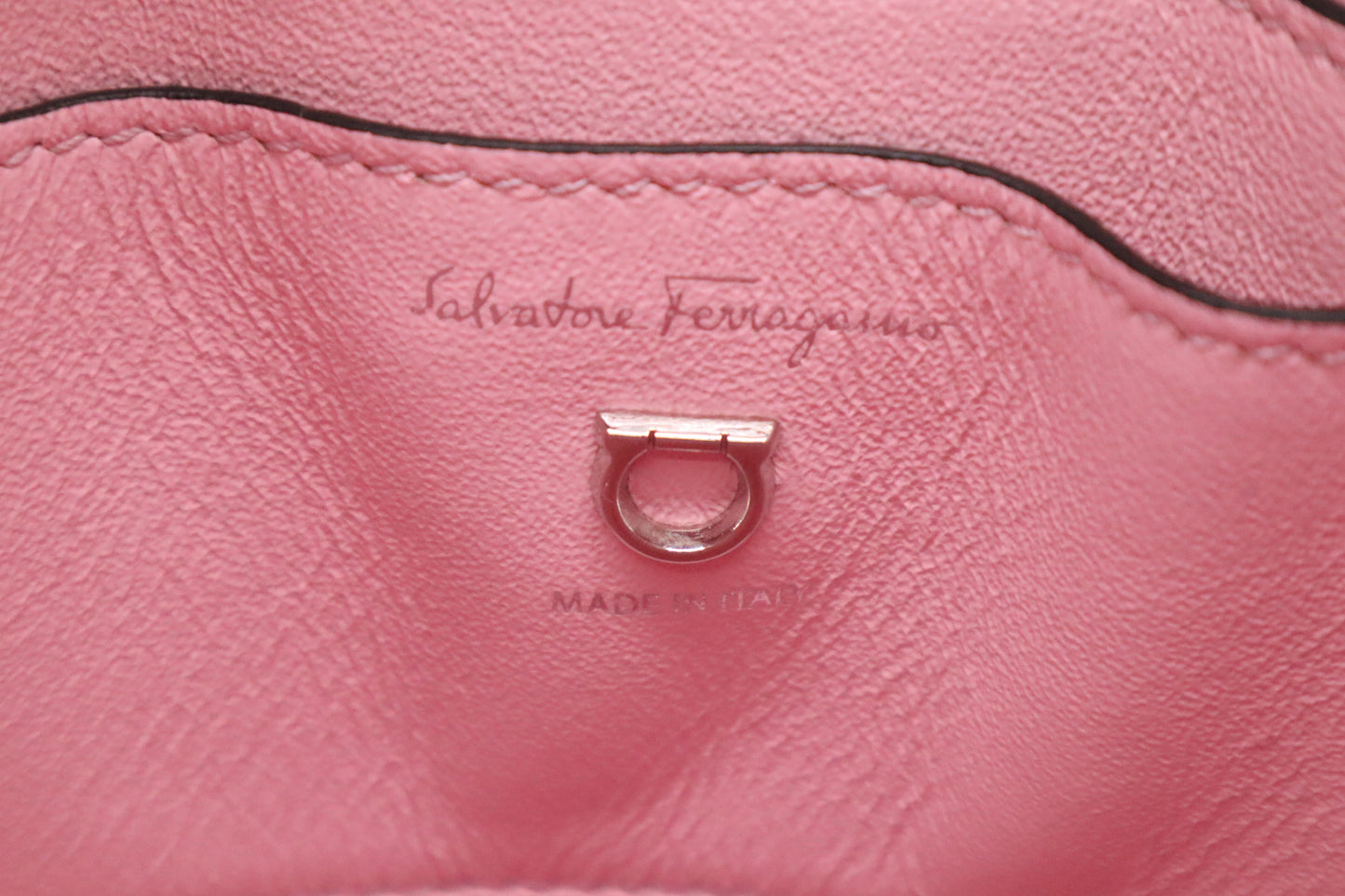 Ferragamo Small Trifolio Handbag in Pink Leather