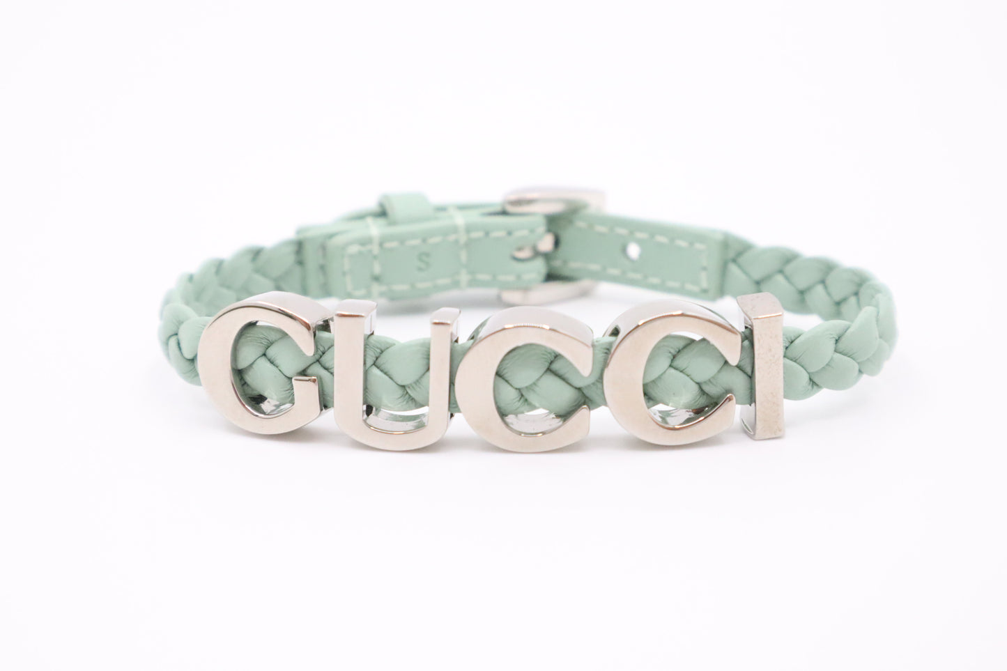 Gucci Braided Bracelet in Turquoise Leather