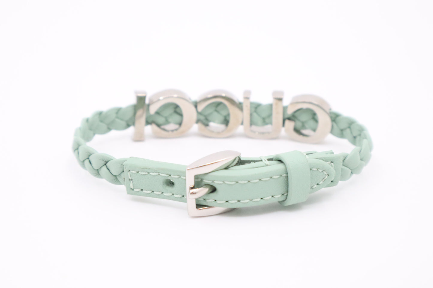 Gucci Braided Bracelet in Turquoise Leather