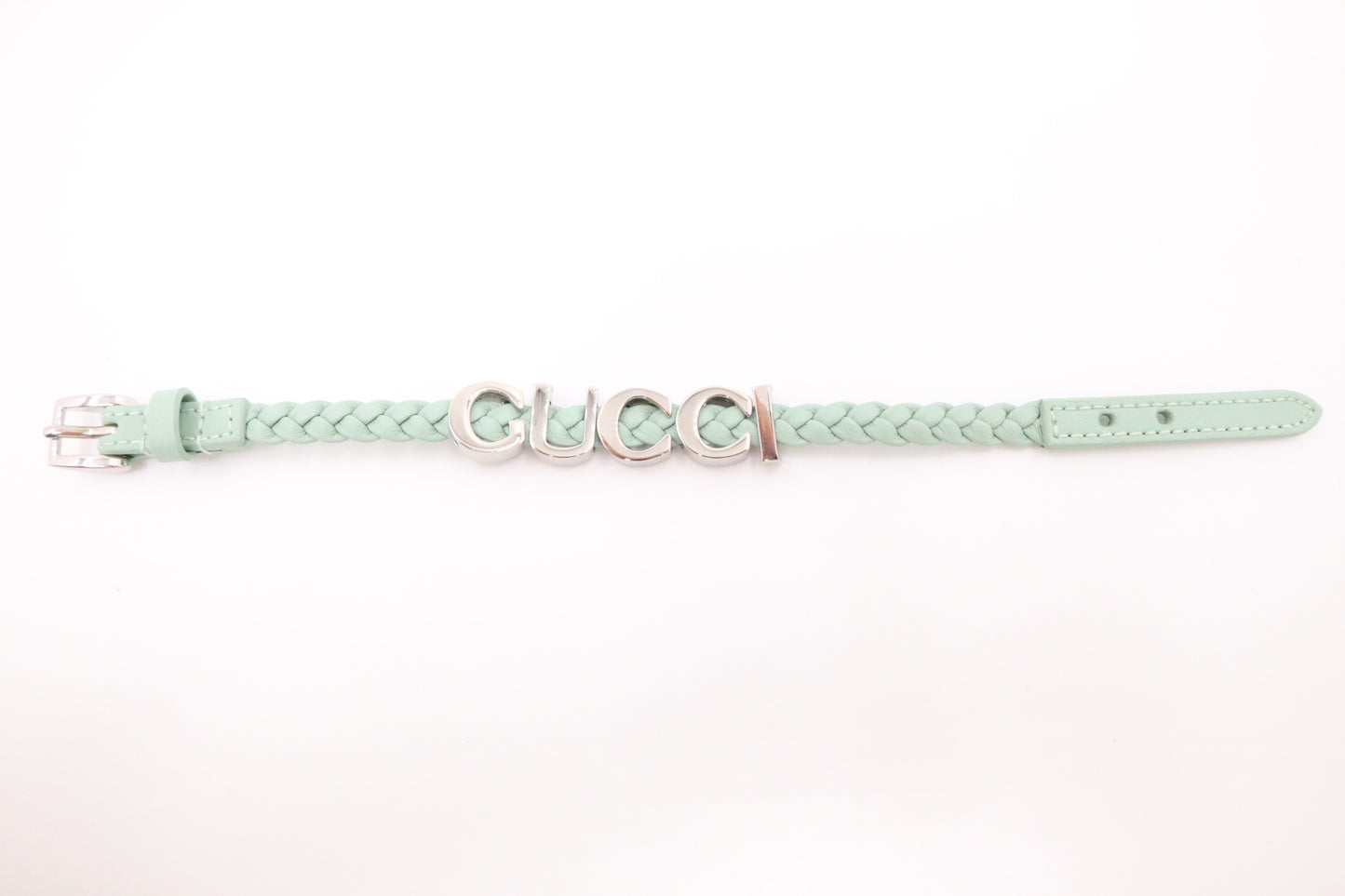 Gucci Braided Bracelet in Turquoise Leather