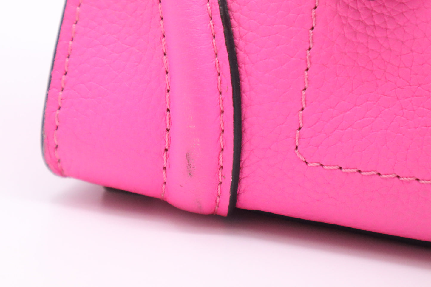 Celine Micro Luggage in Pink Drummed Leather