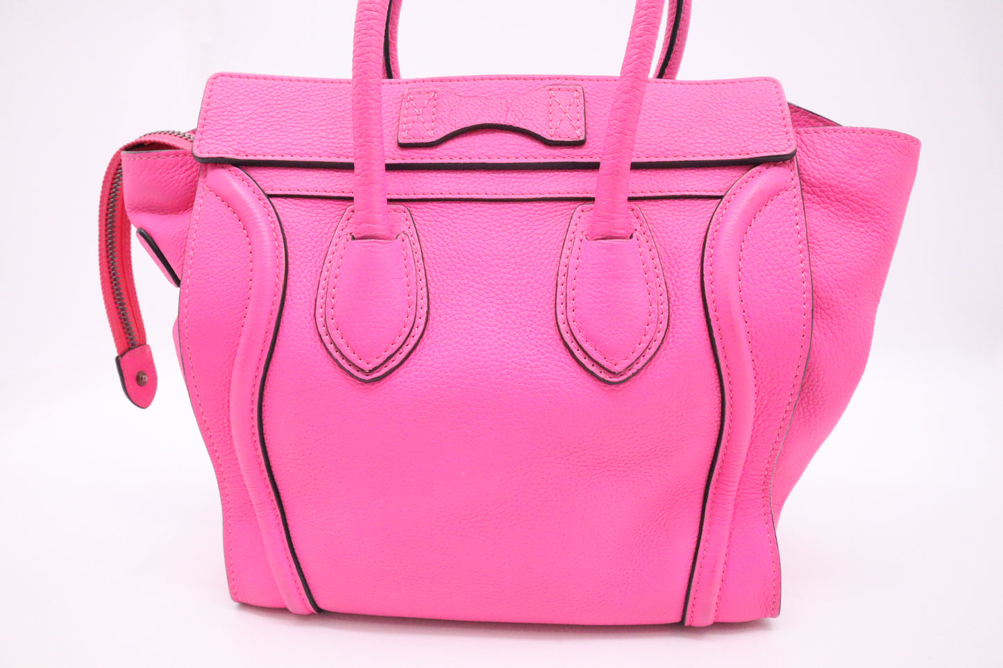 Celine Micro Luggage in Pink Drummed Leather