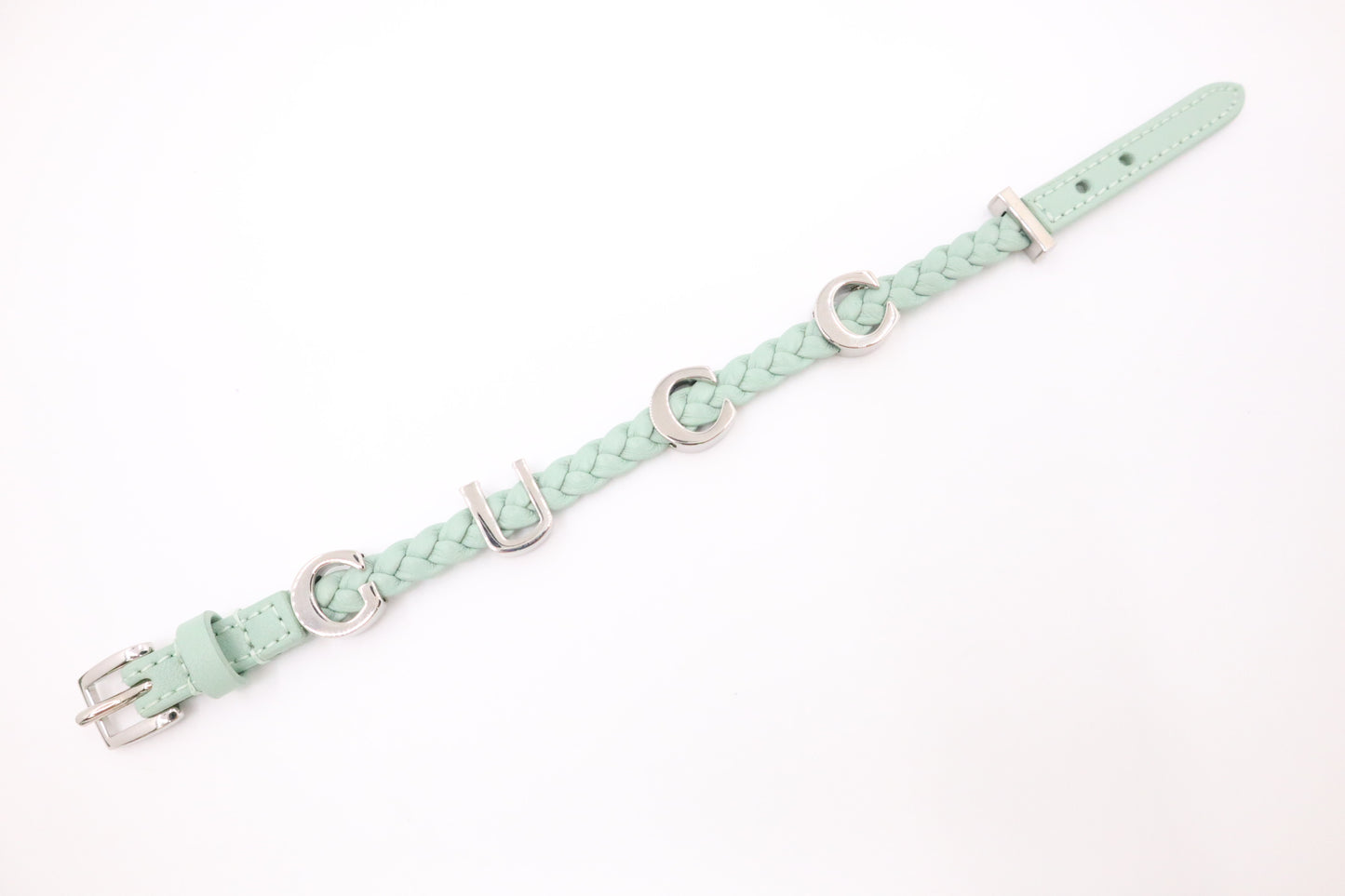Gucci Braided Bracelet in Turquoise Leather