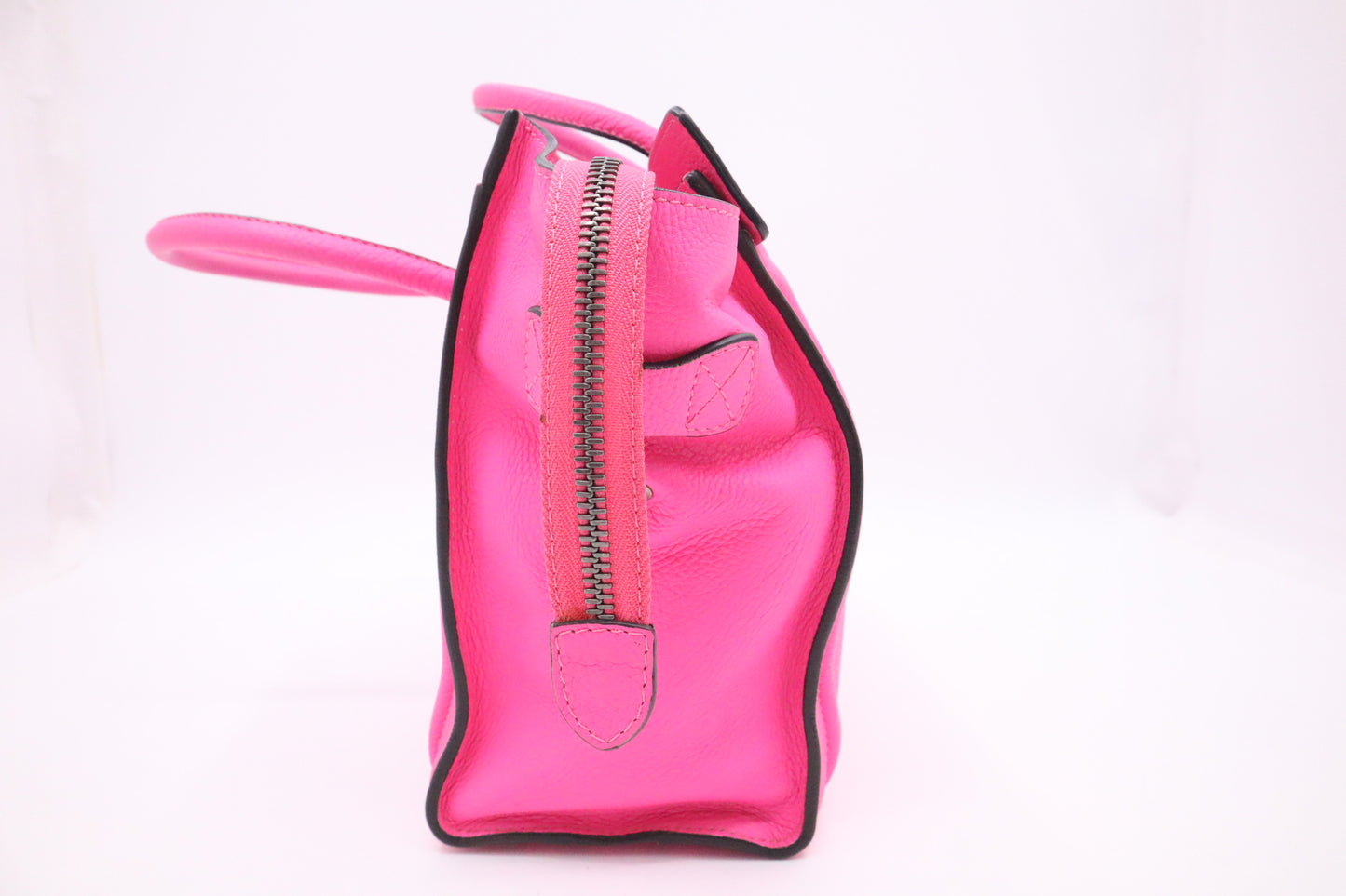 Celine Micro Luggage in Pink Drummed Leather