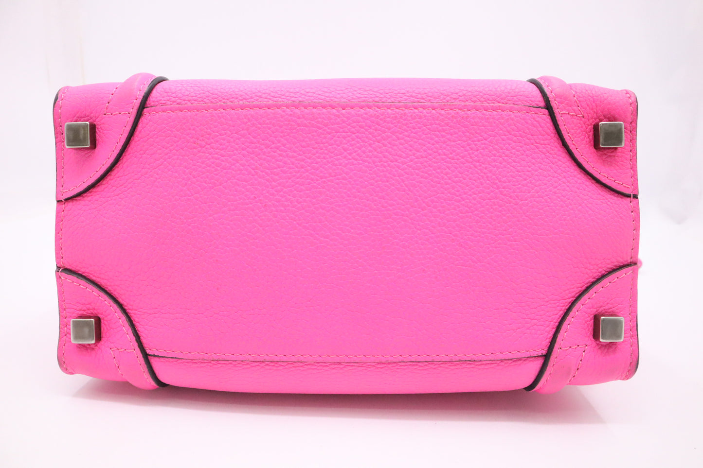 Celine Micro Luggage in Pink Drummed Leather