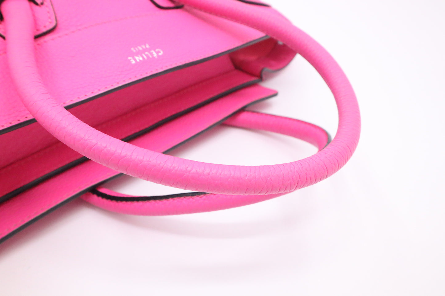 Celine Micro Luggage in Pink Drummed Leather