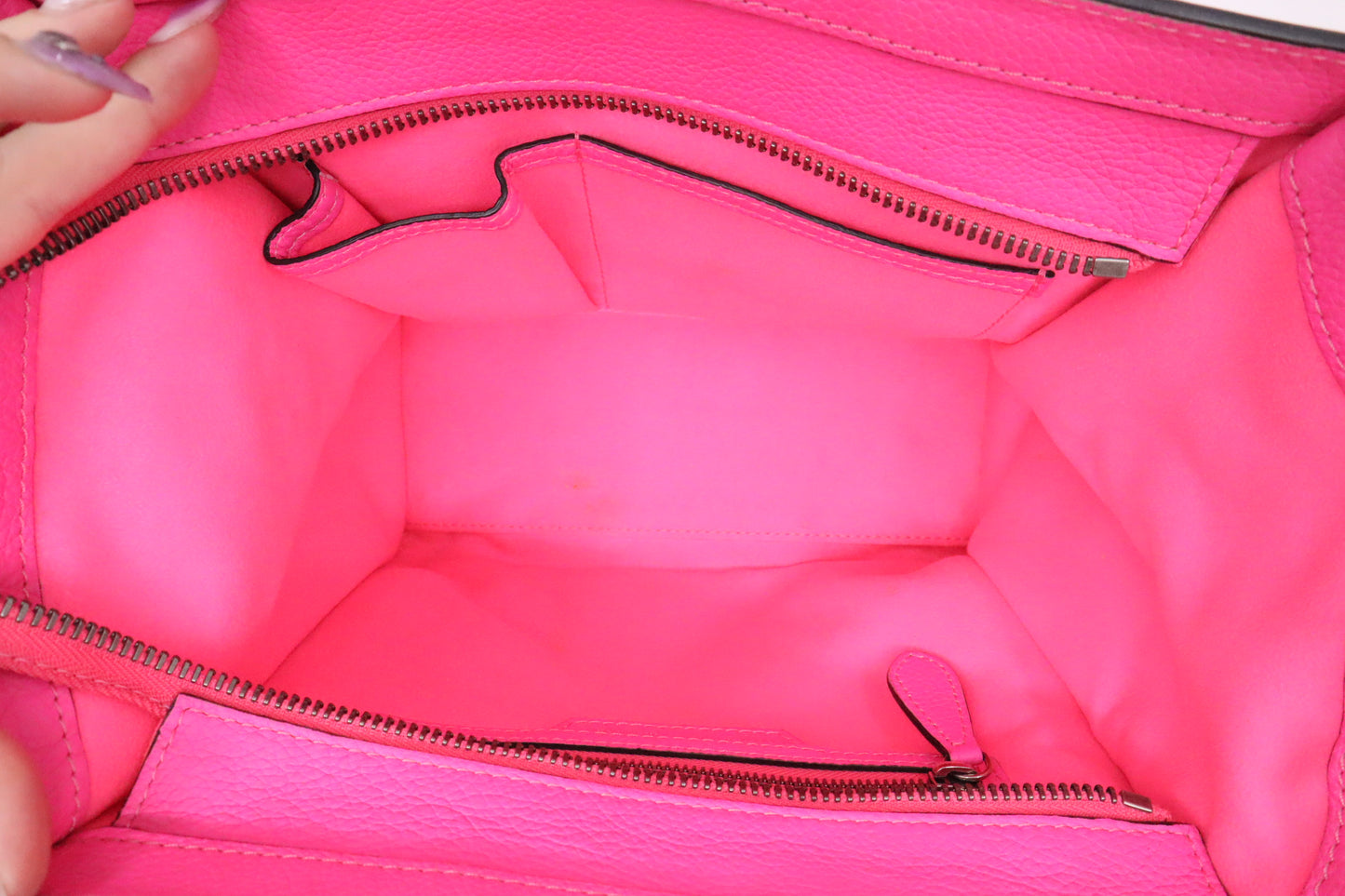 Celine Micro Luggage in Pink Drummed Leather