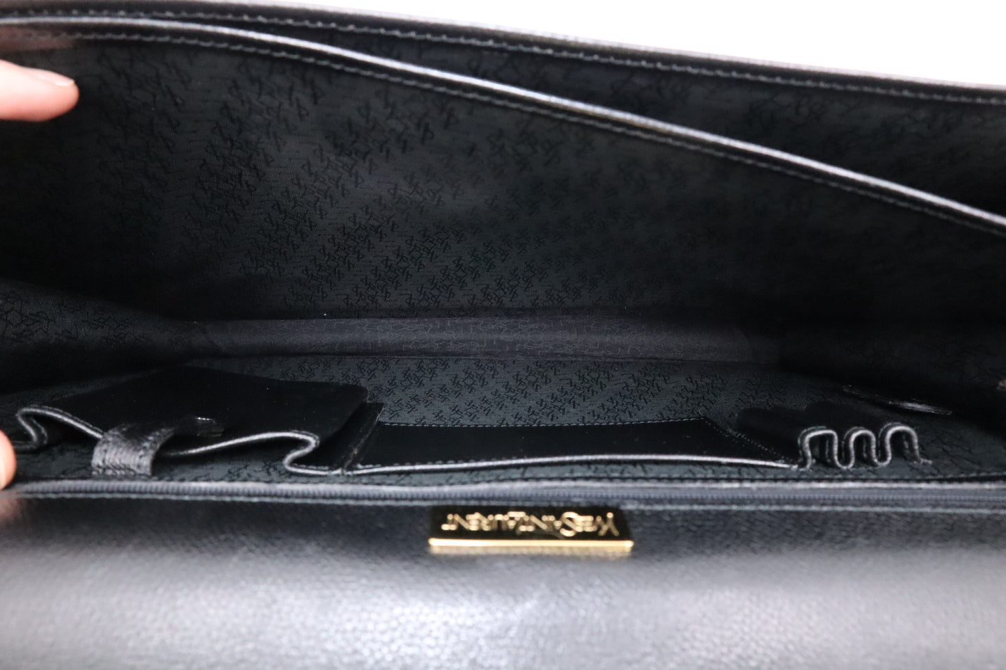 YSL Saint Laurent Briefcase in Black Leather