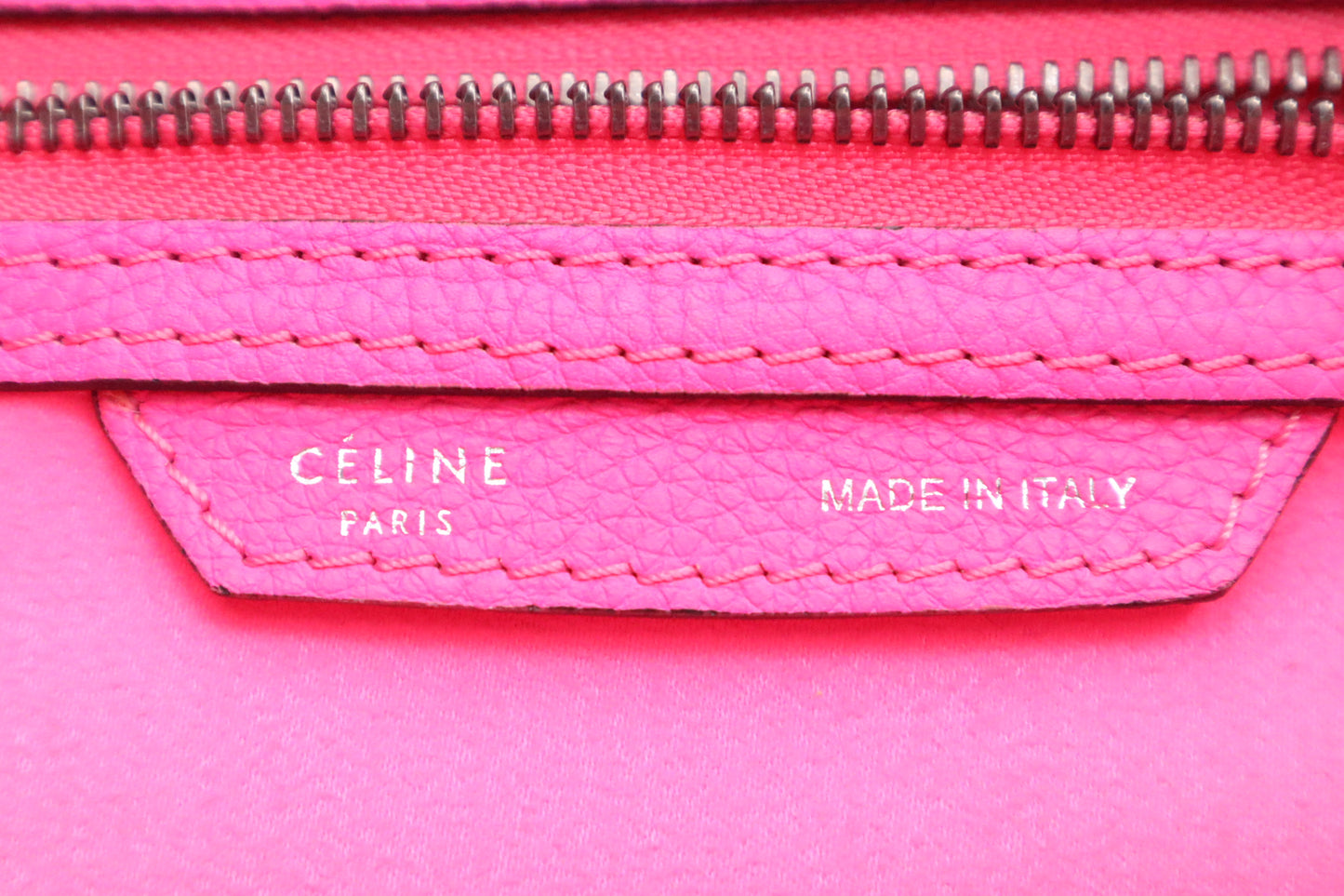 Celine Micro Luggage in Pink Drummed Leather