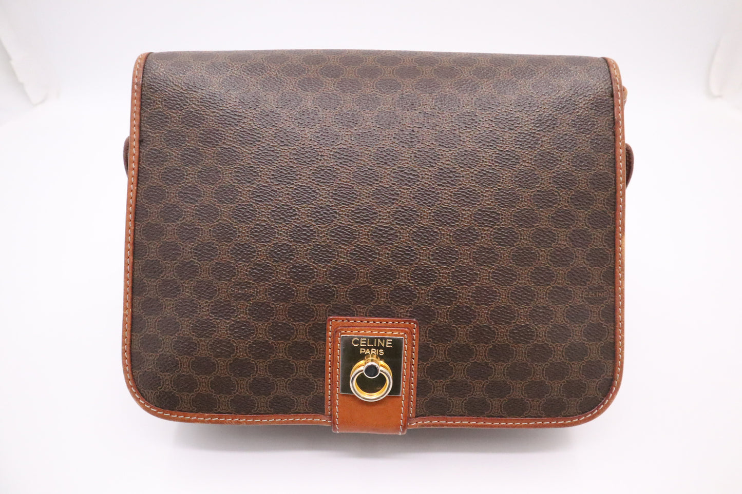 Celine Crossbody Bag in Brown Macadam Canvas