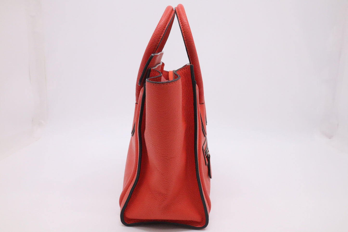 Celine Micro Luggage in Blood Orange Leather