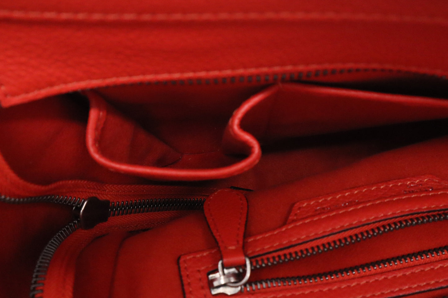 Celine Micro Luggage in Blood Orange Leather