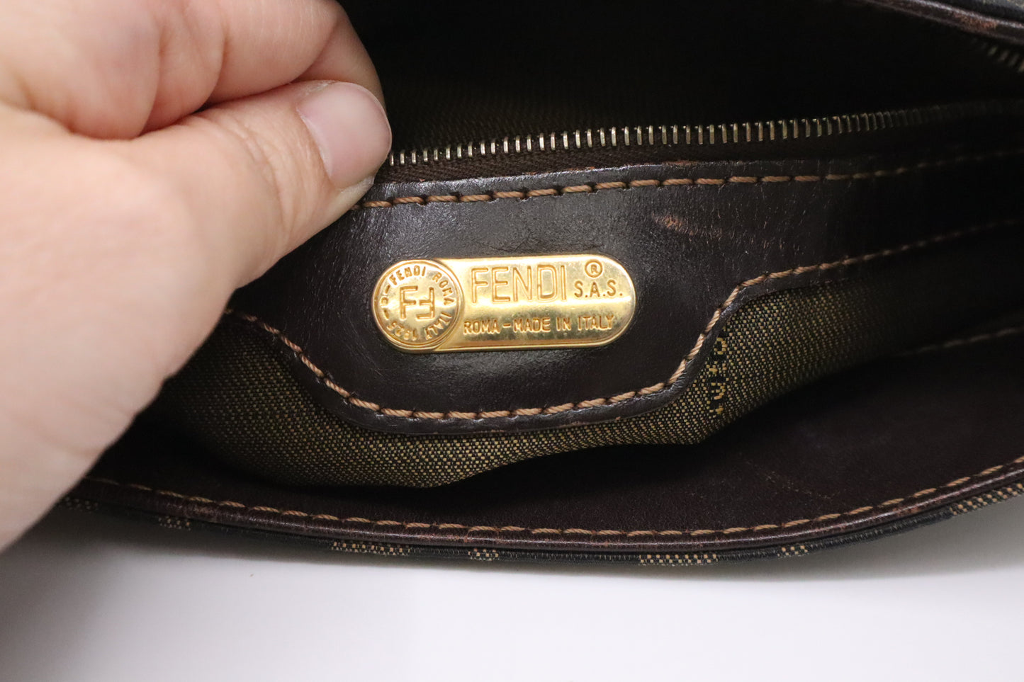 Fendi Shoulder Bag in Zucca Canvas