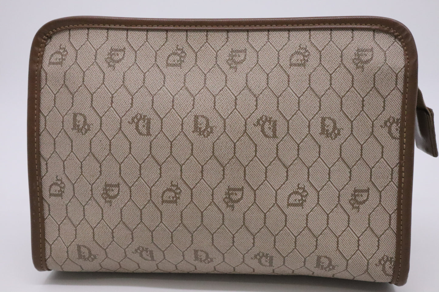 Dior Pouch in Beige Honeycomb Coated Canvas