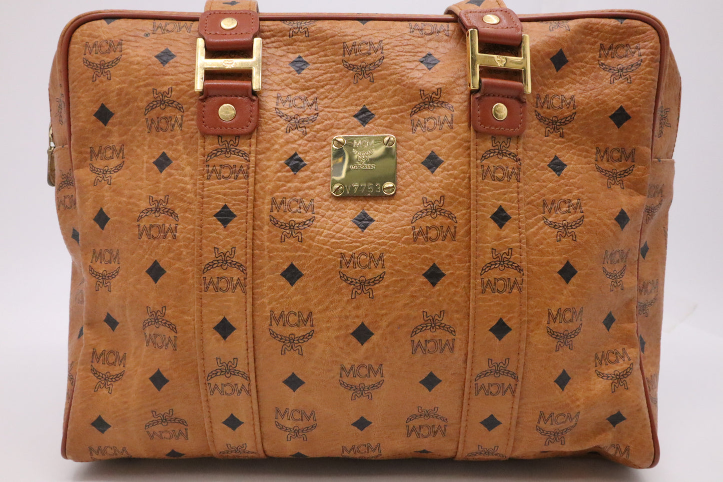 MCM Shoulder Bag in Cognac Visetos Canvas