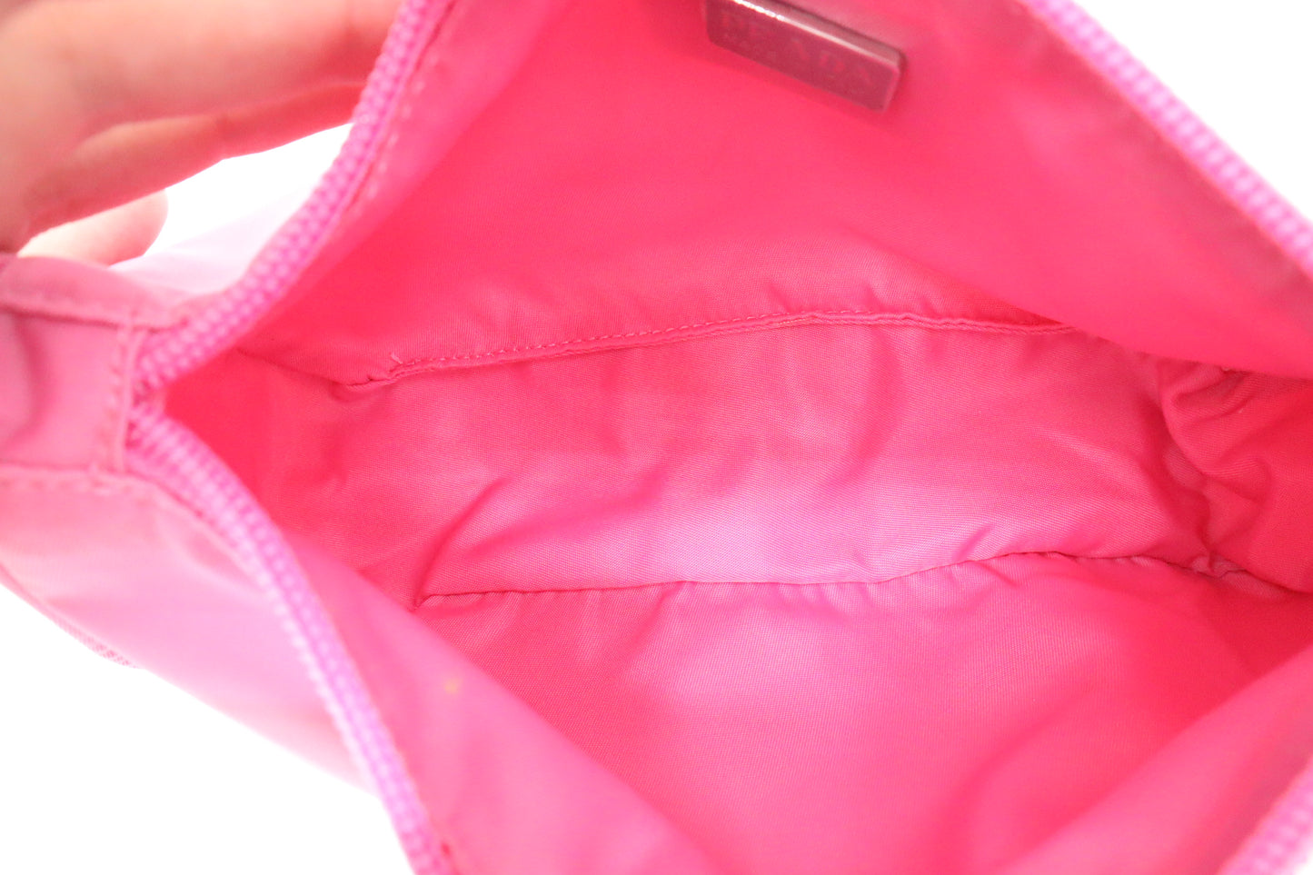 Prada Small Shoulder Bag in Pink Nylon