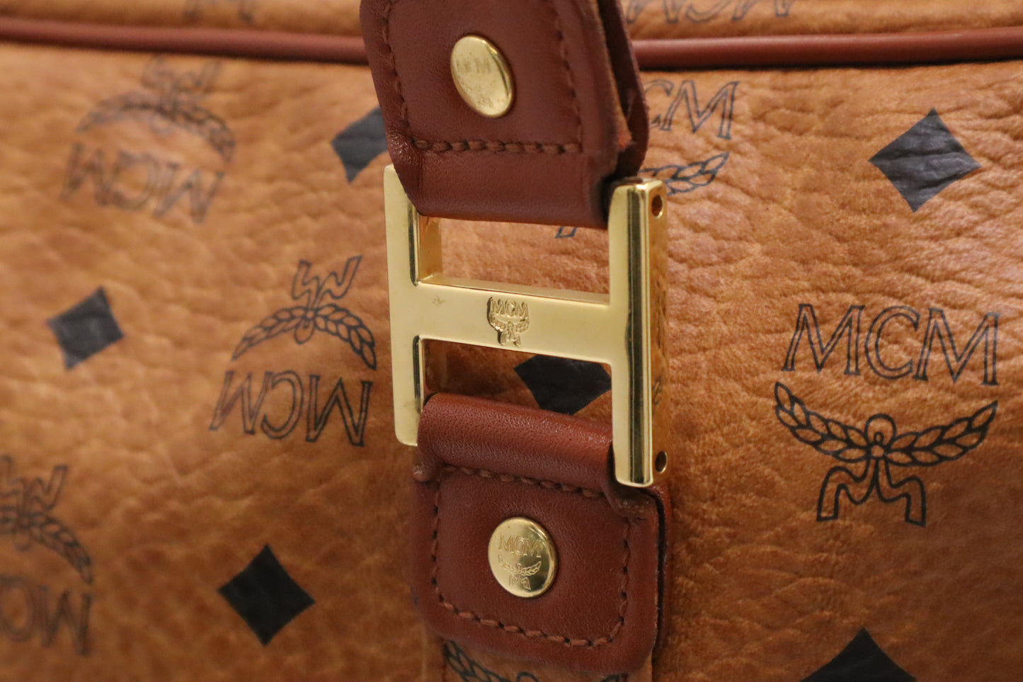 MCM Shoulder Bag in Cognac Visetos Canvas