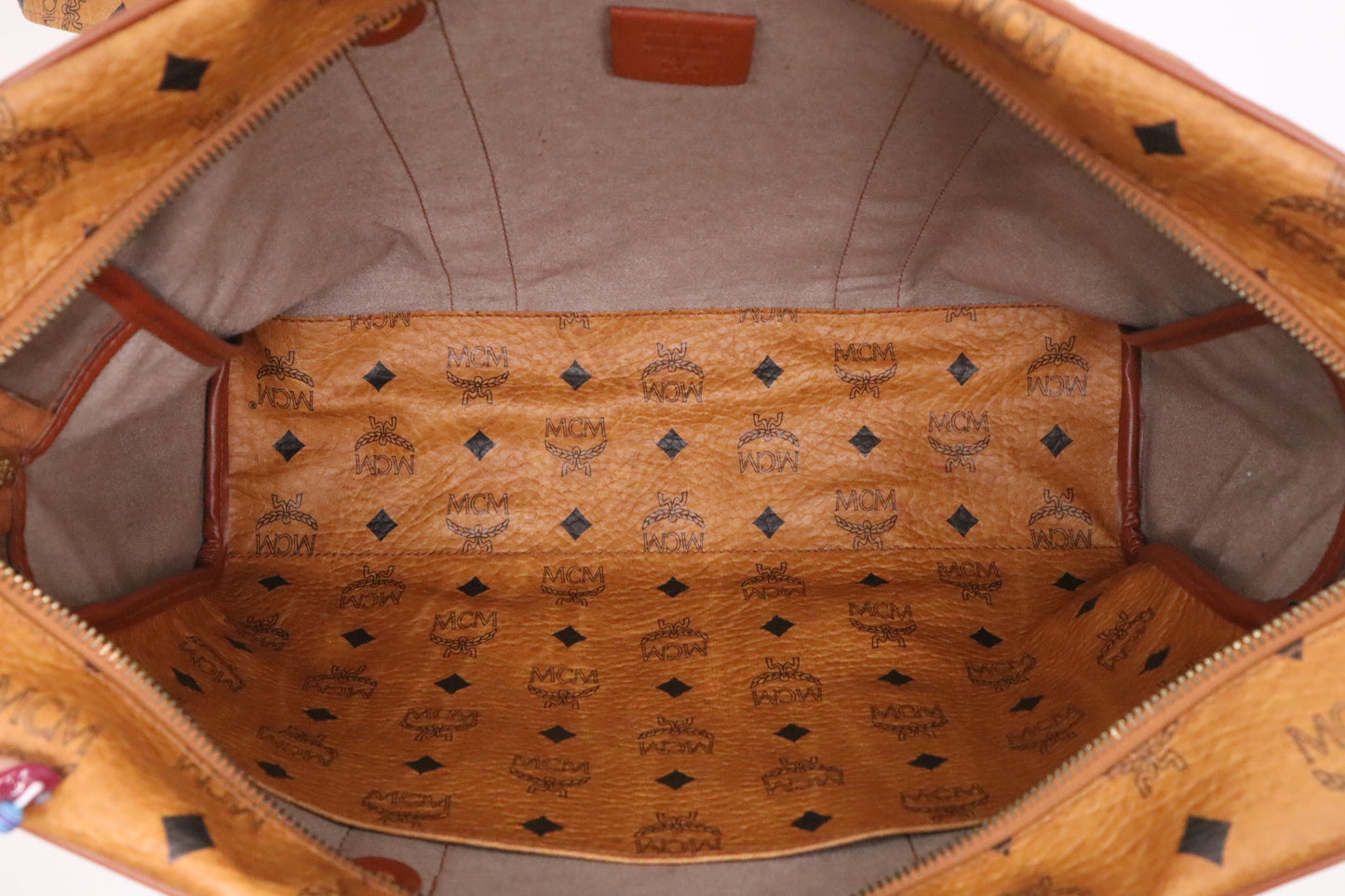MCM Shoulder Bag in Cognac Visetos Canvas