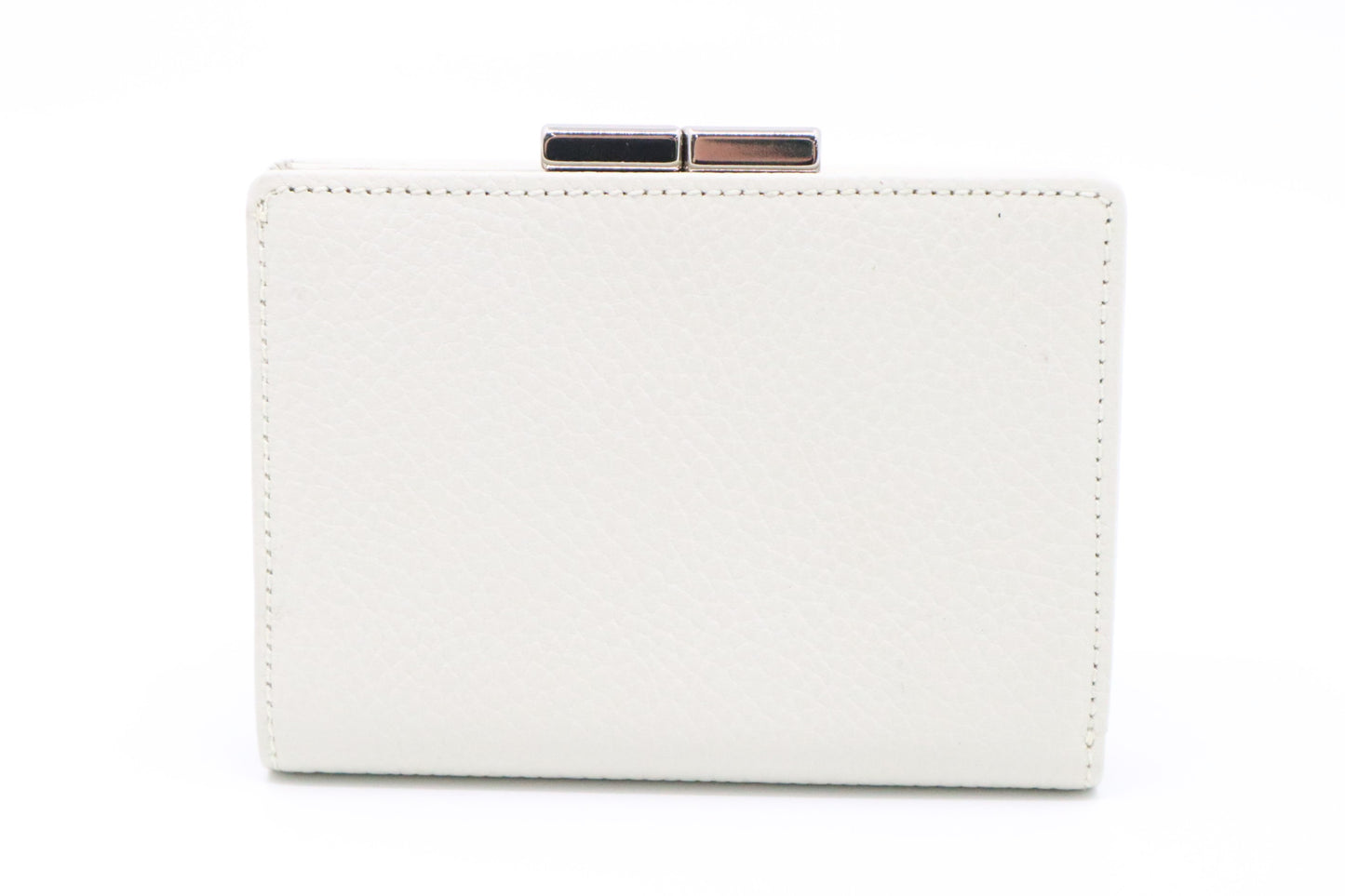 Burberry Compact Wallet in White Leather