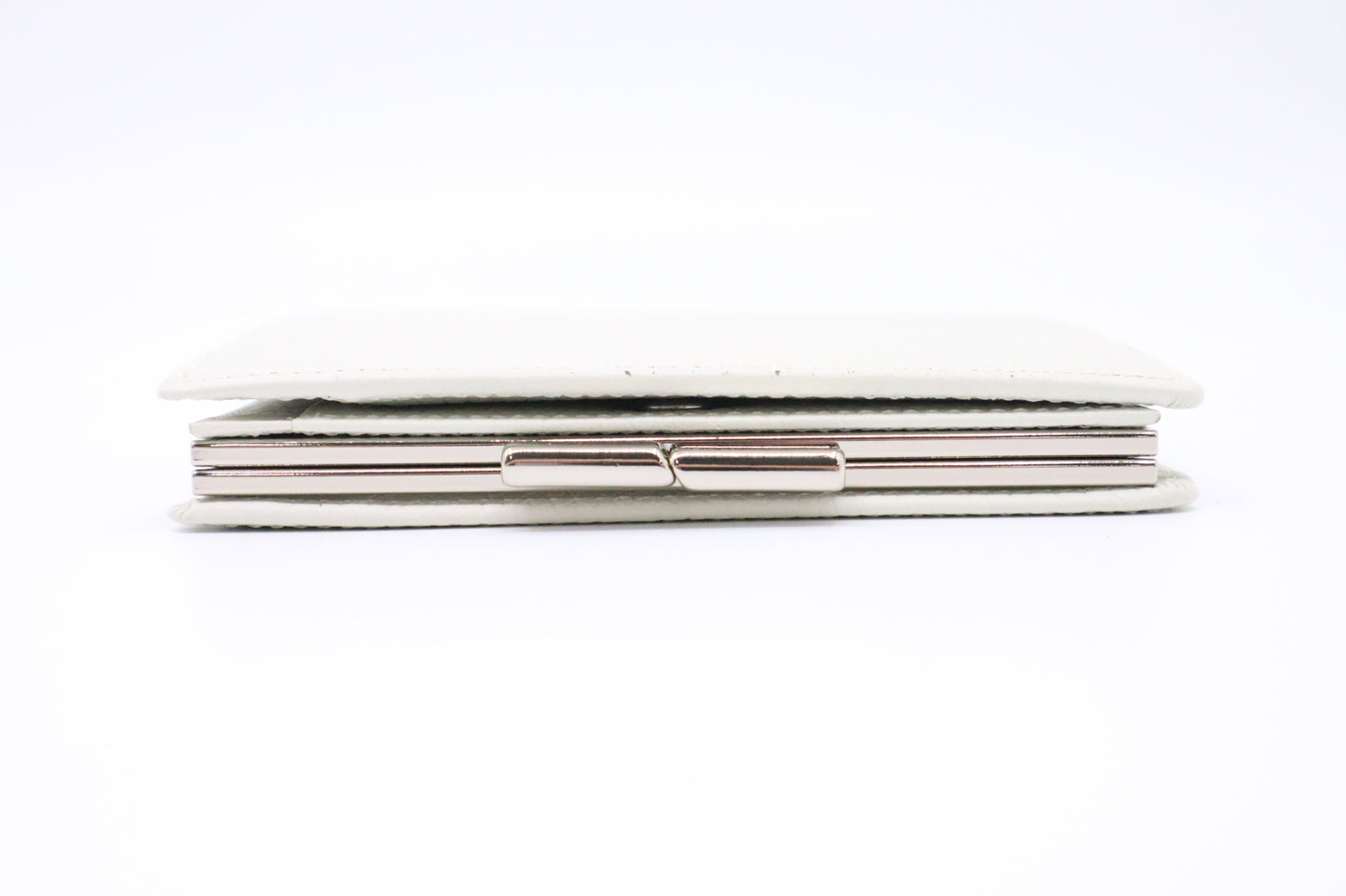 Burberry Compact Wallet in White Leather