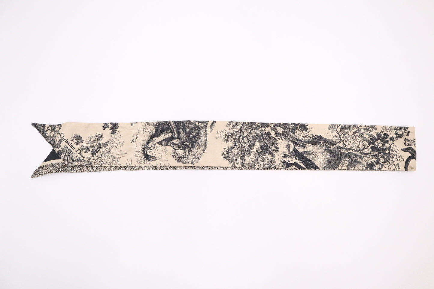 Dior Twilly in Black and Beige Toile de Jouy Sauvage Silk