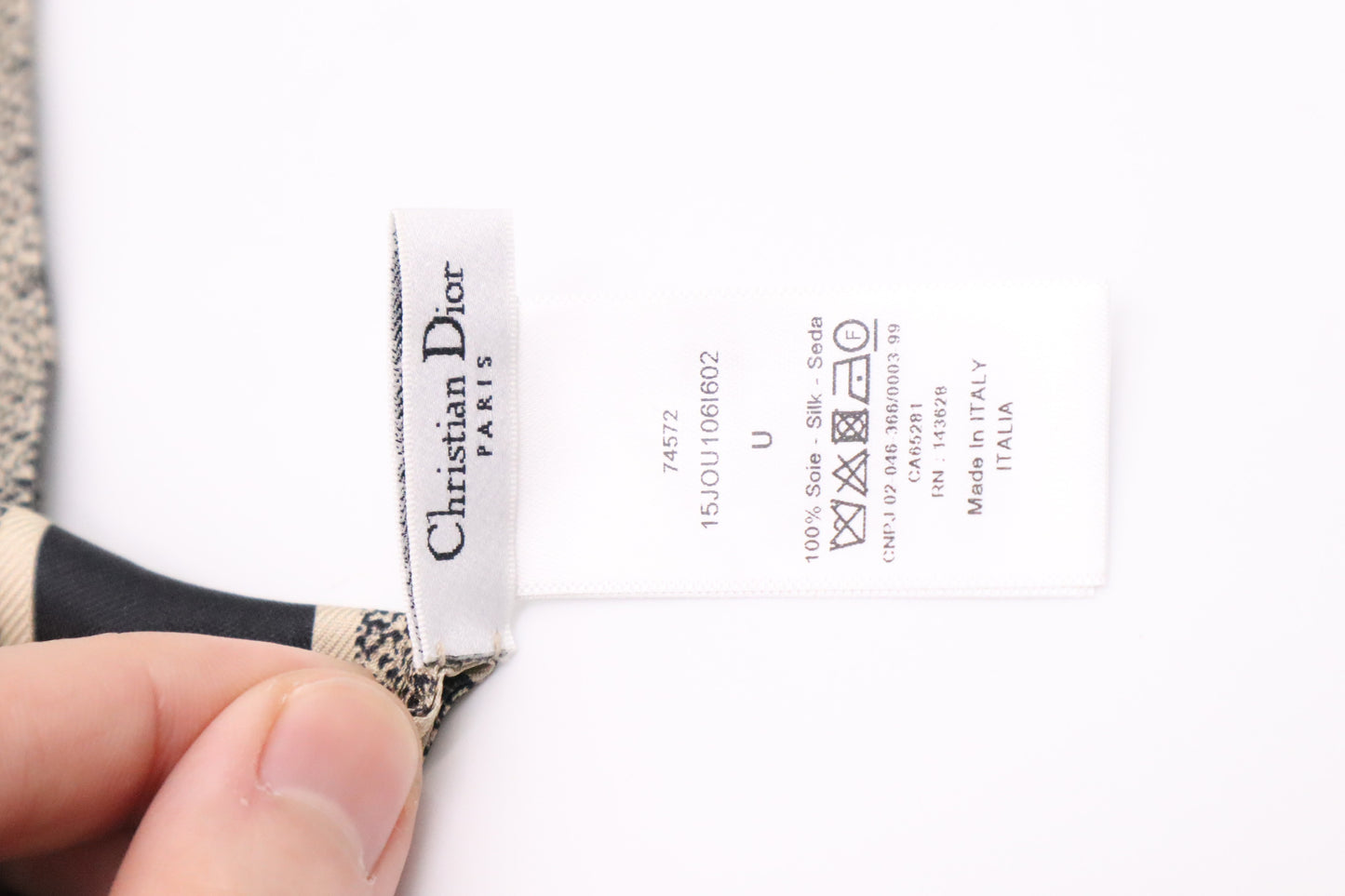 Dior Twilly in Black and Beige Toile de Jouy Sauvage Silk