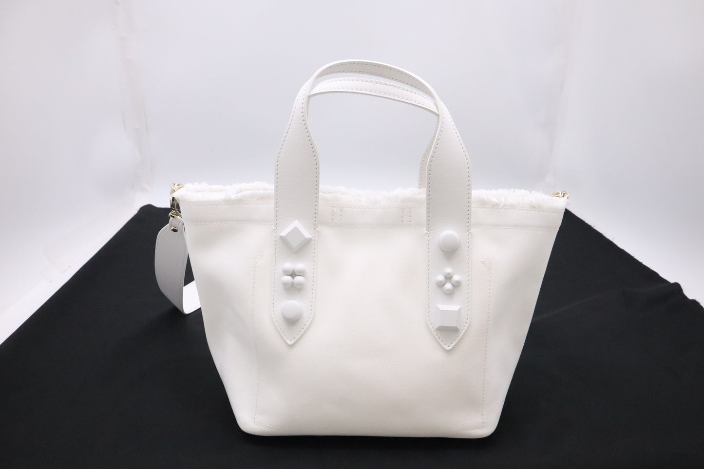Louboutin Frangibus Handbag in White Bianco Canvas