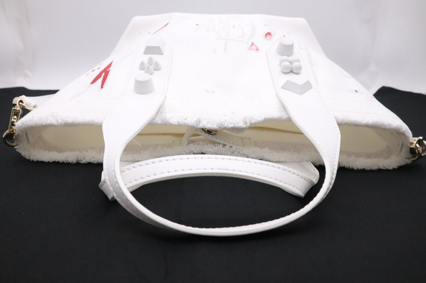 Louboutin Frangibus Handbag in White Bianco Canvas