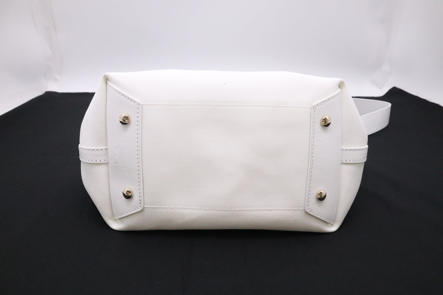 Louboutin Frangibus Handbag in White Bianco Canvas