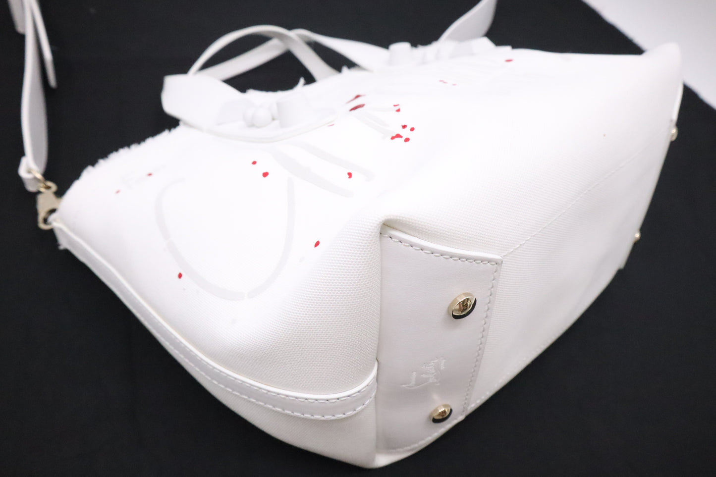 Louboutin Frangibus Handbag in White Bianco Canvas