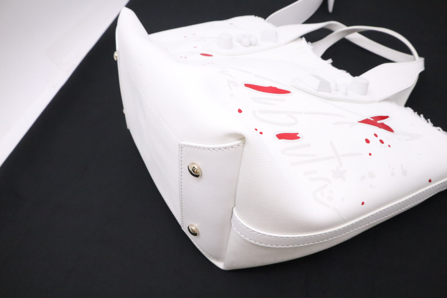 Louboutin Frangibus Handbag in White Bianco Canvas