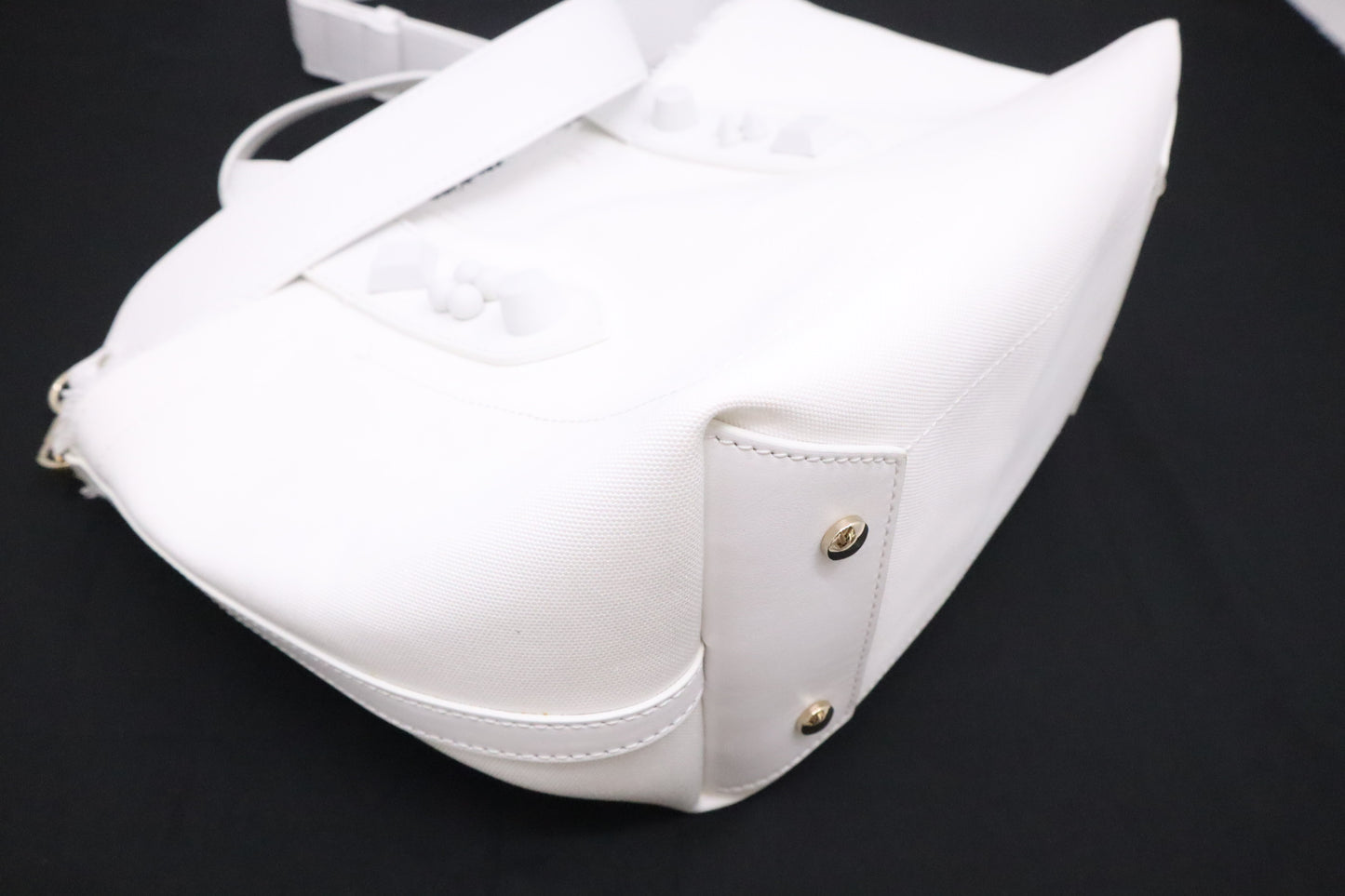 Louboutin Frangibus Handbag in White Bianco Canvas