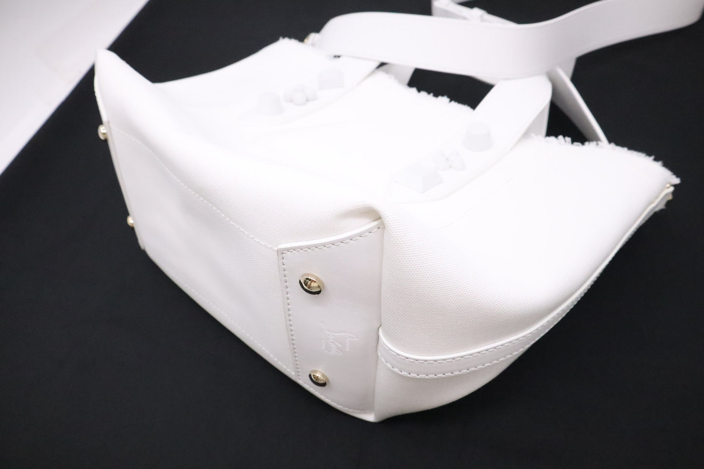 Louboutin Frangibus Handbag in White Bianco Canvas