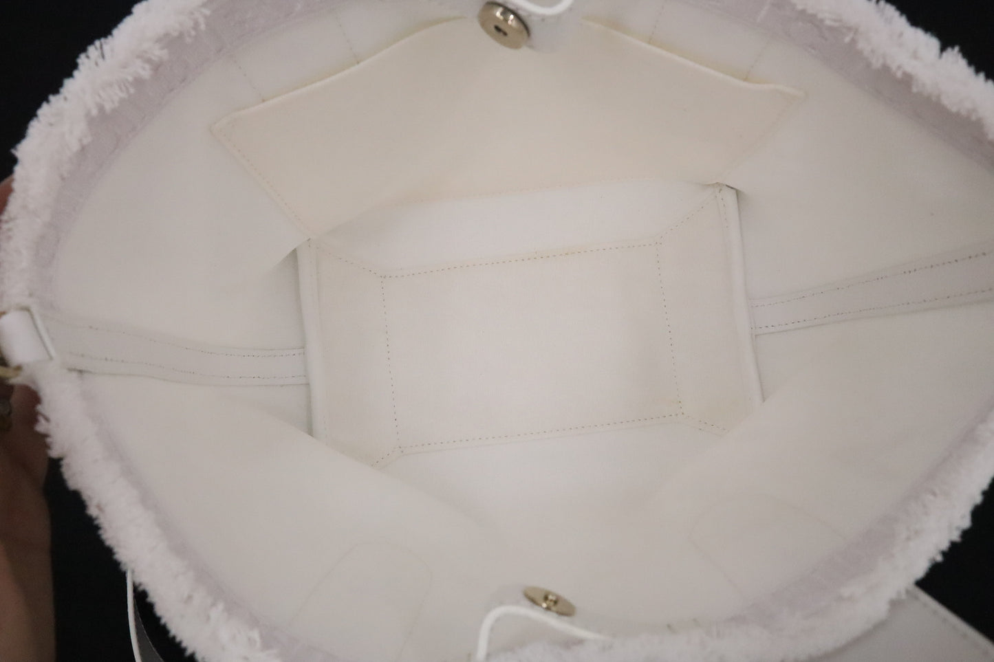 Louboutin Frangibus Handbag in White Bianco Canvas