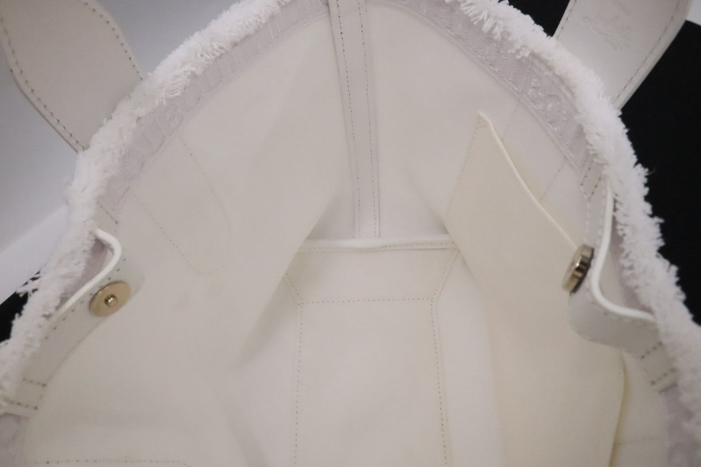 Louboutin Frangibus Handbag in White Bianco Canvas