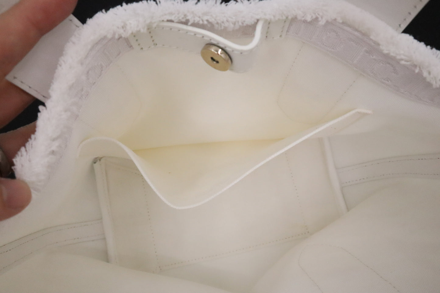 Louboutin Frangibus Handbag in White Bianco Canvas