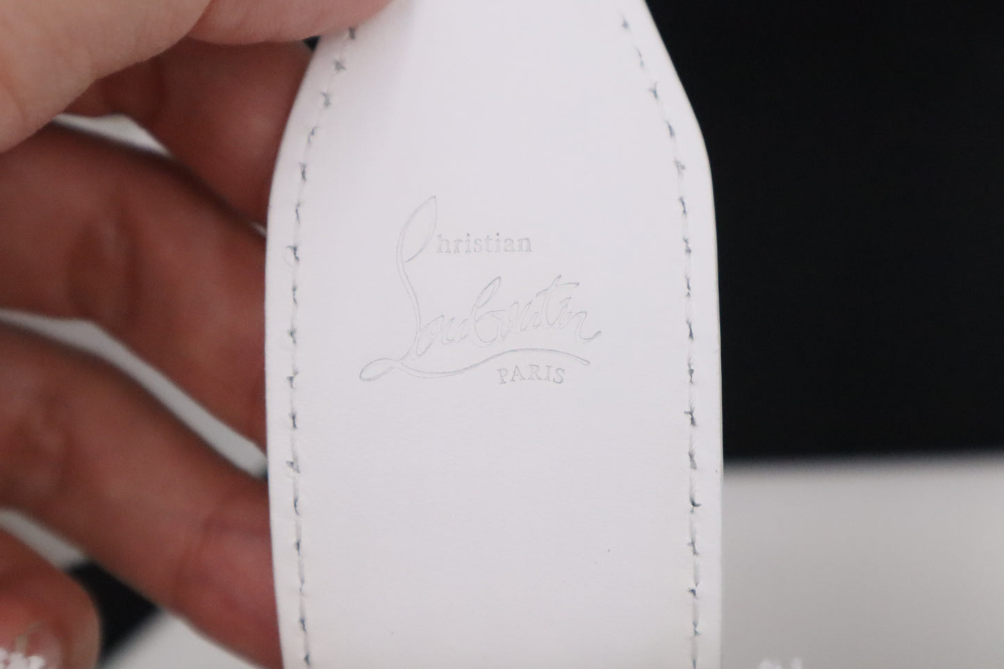 Louboutin Frangibus Handbag in White Bianco Canvas