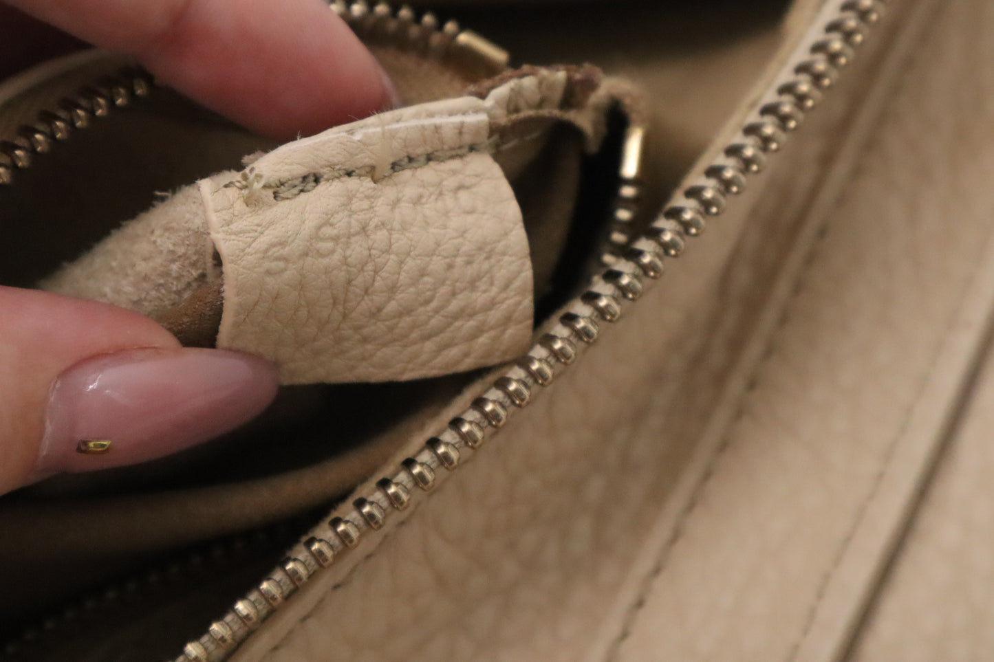 Celine Micro Luggage in Cream Drummed Leather