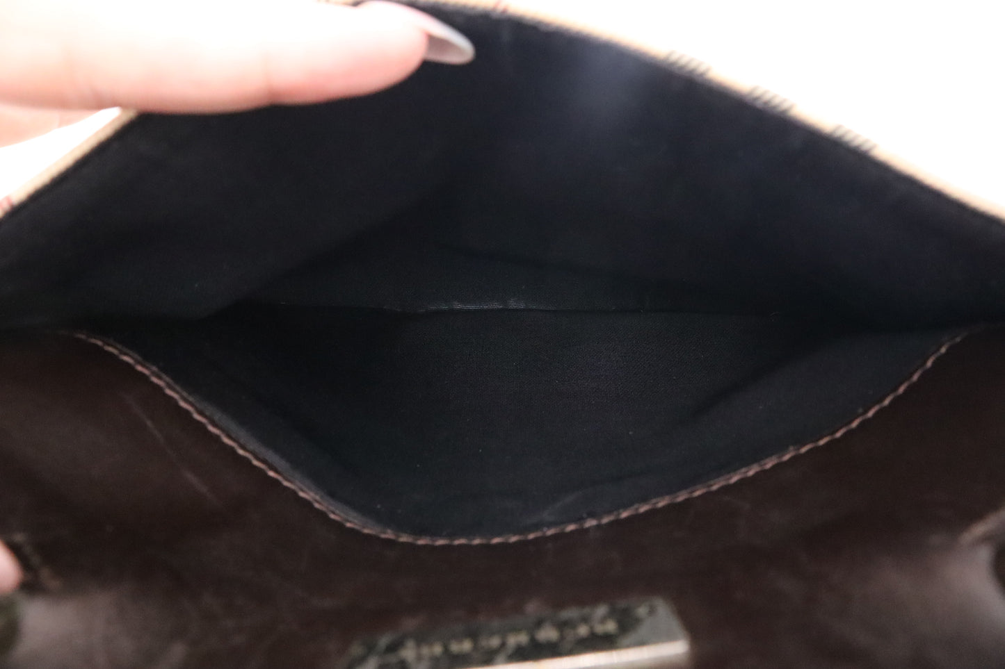 Burberry Handbag in Beige Checked Canvas