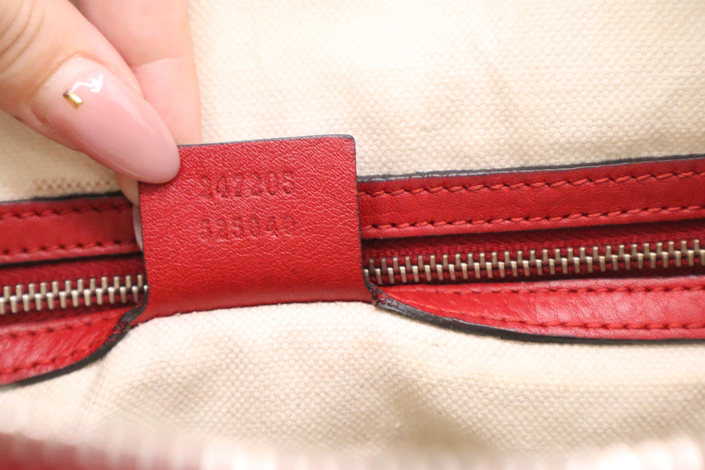 Gucci Boston Bag Bandouliere in Red Leather & Brown GG Canvas