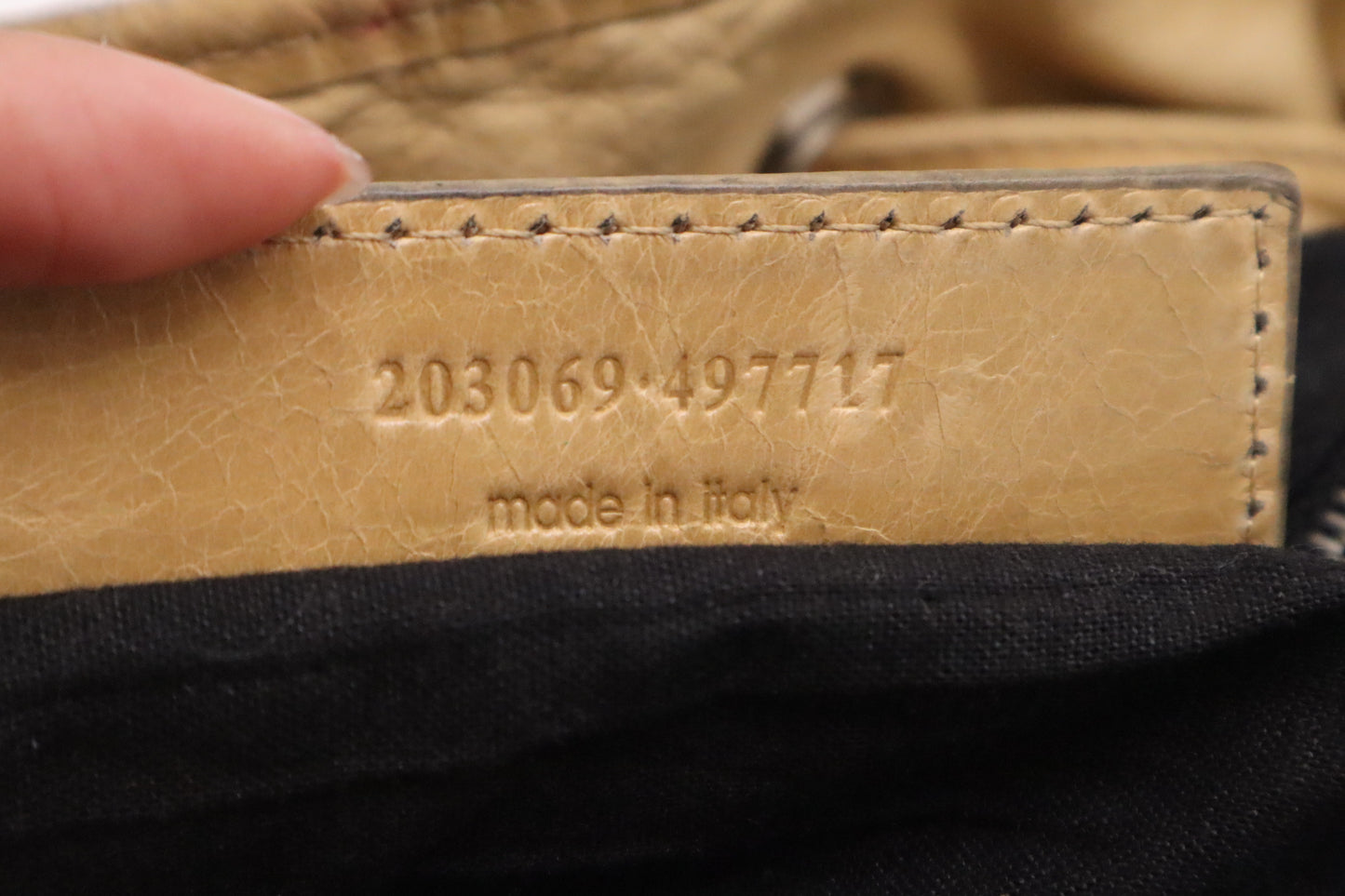 Balenciaga Pompon Shoulder Bag in Beige Leather