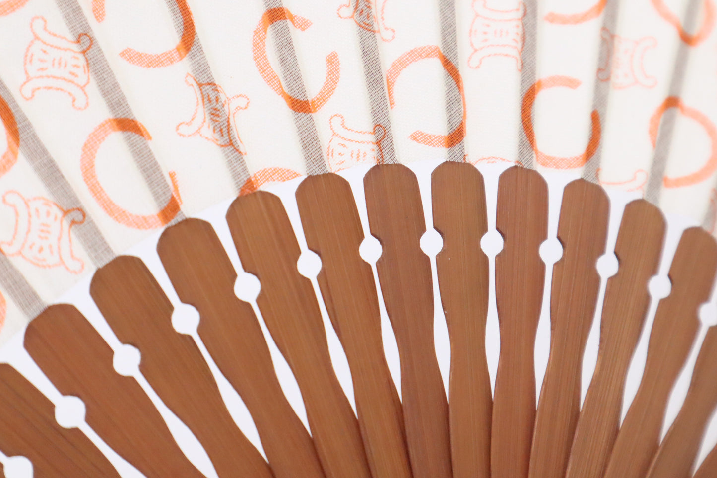 Celine Fan in Orange and Brown