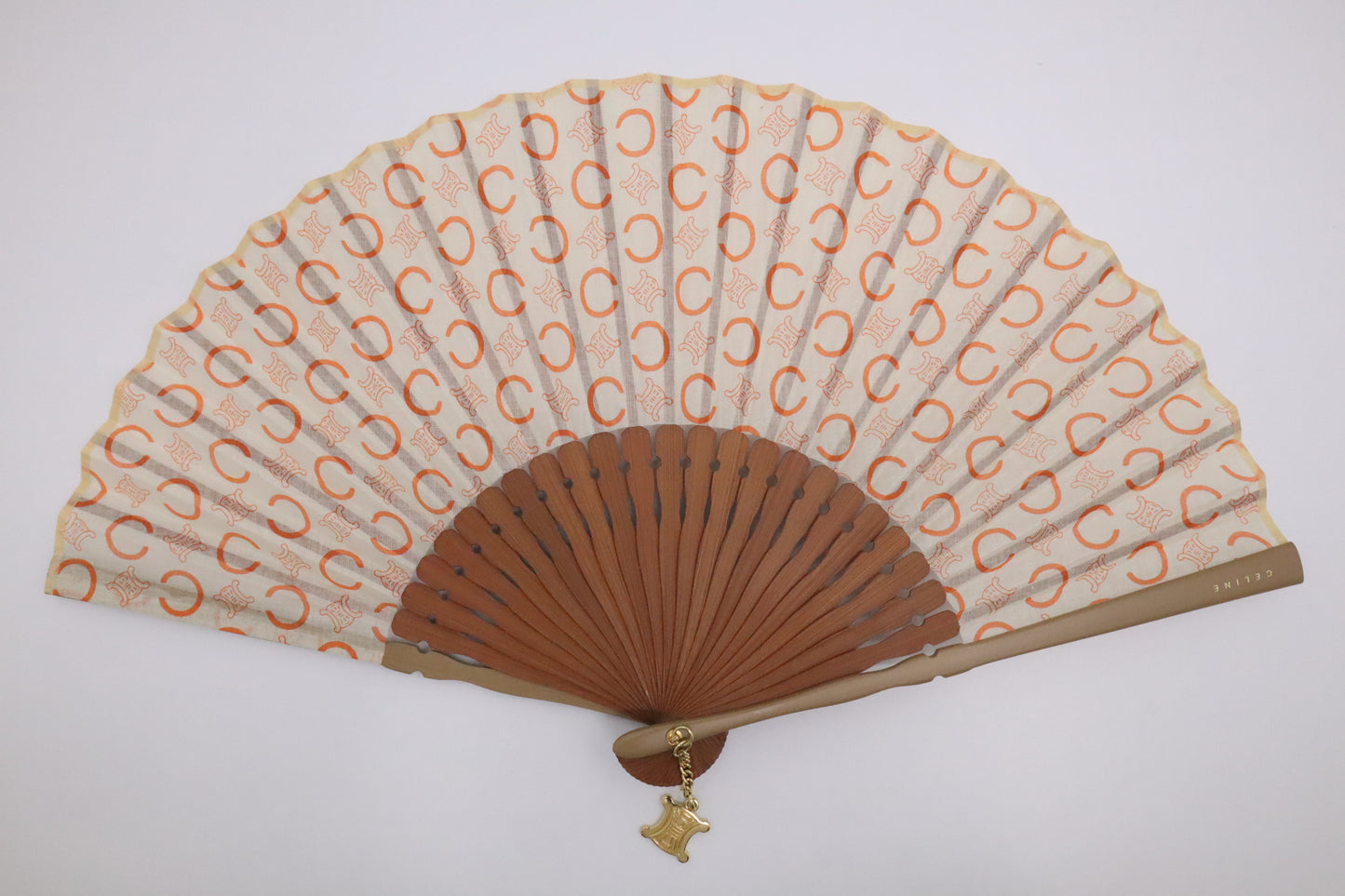 Celine Fan in Orange and Brown