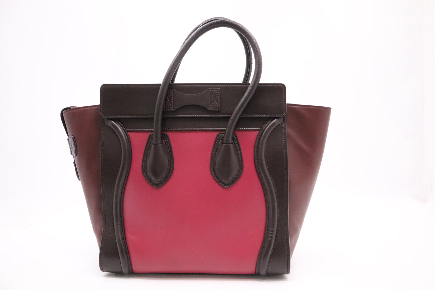 Celine Micro Luggage in Pink and Brown Leather