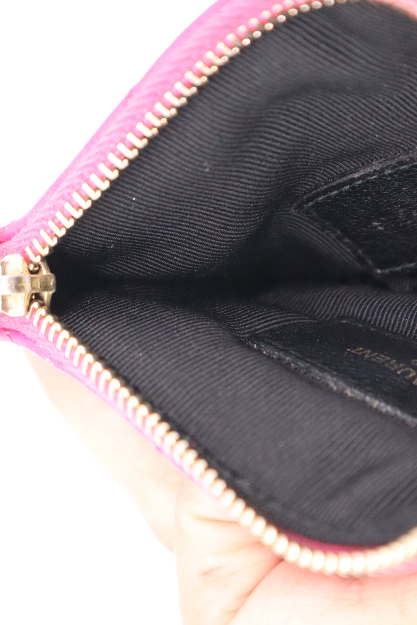 YSL Saint Laurent Key Pouch in Pink Leather
