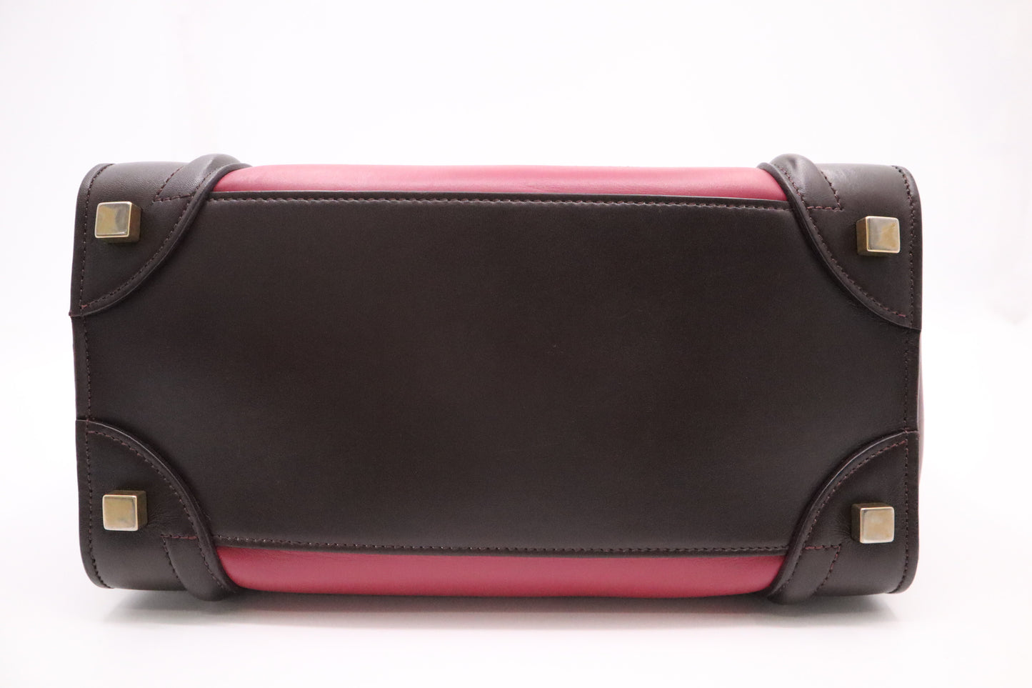 Celine Micro Luggage in Pink and Brown Leather